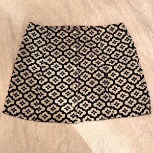 Topshop Black and Cream Patterned Mini Skirt